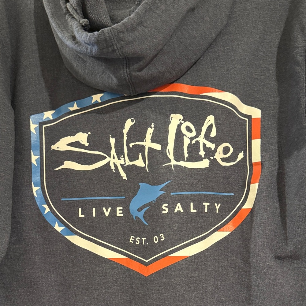 Navy Blue Hoodie Medium Young Men’s Salt Life Hoodie - Picture 12 of 13